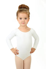 Elowel Kids Girls' Basic Long Sleeve Leotard (Size 2-14 Years)  White