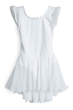 Elowel Kids Girls Flutter Leotard Dress  (Size 2-14 Years) White